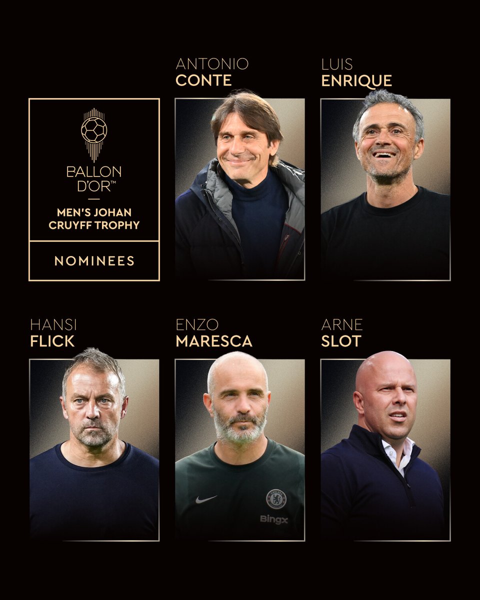 Ballon d’Or unveils 2025 men’s club, coach of the year nominees
